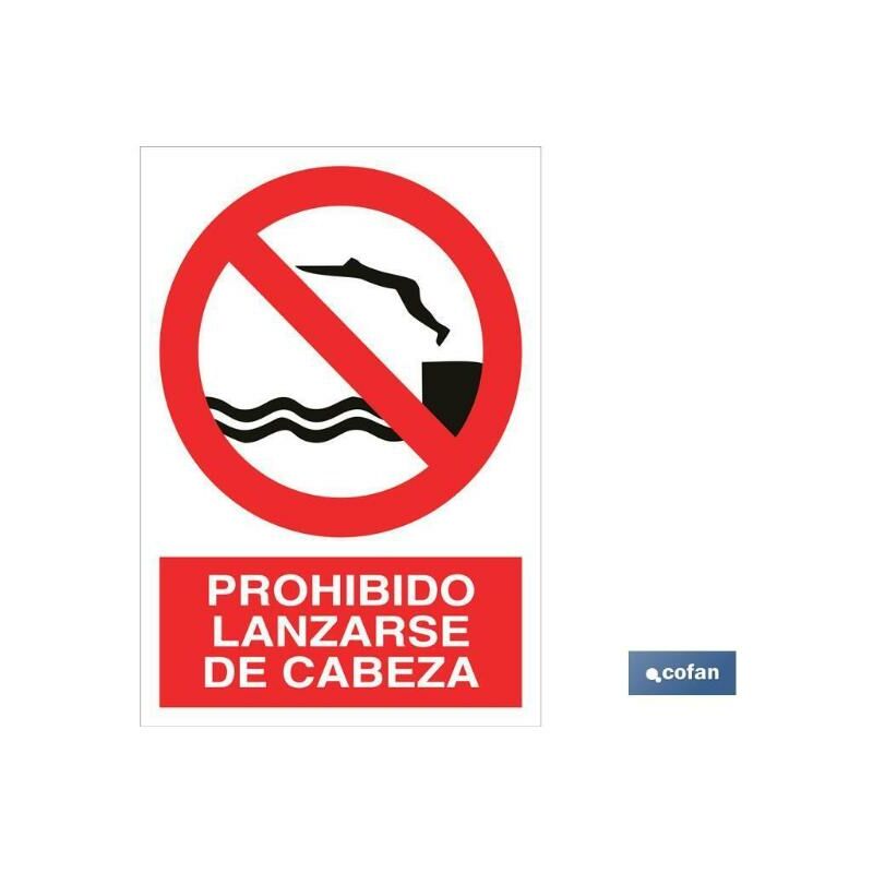 

PLIMPO señal poliestireno 210x148mm prohibido lanzarse de cabeza