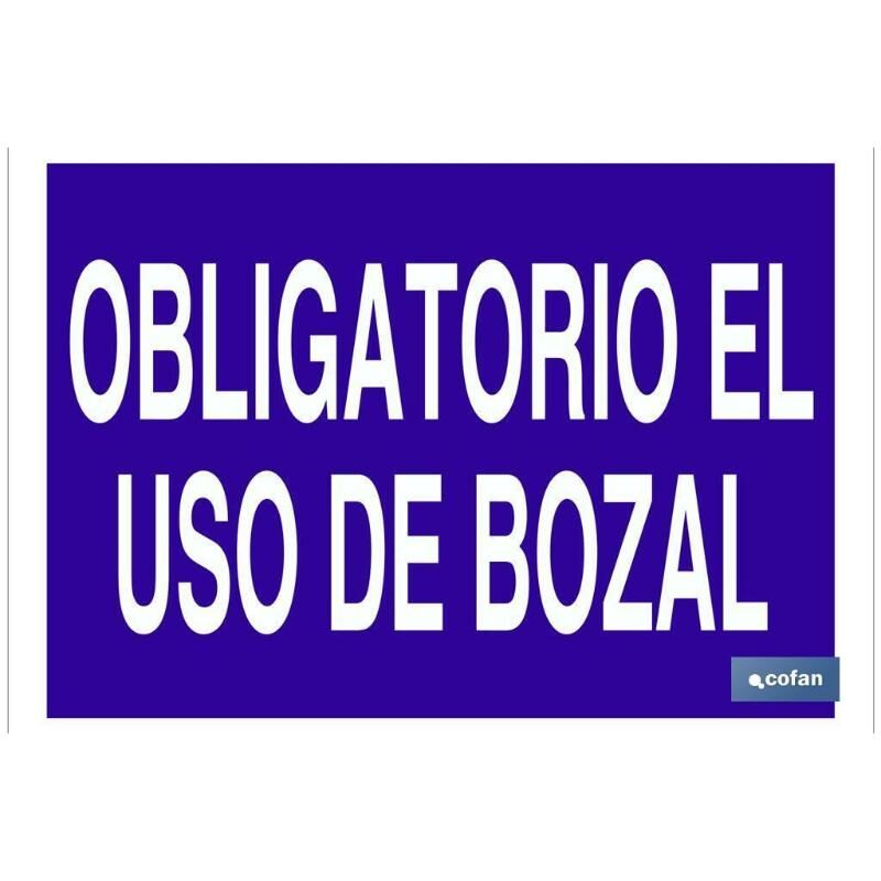 

PLIMPO señal poliestireno 297x210 obligatorio el uso de bozal