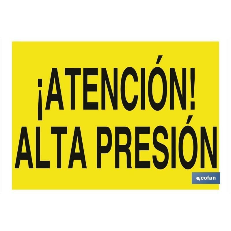 

PLIMPO señal poliestireno 420x297 ¡atención! alta presión
