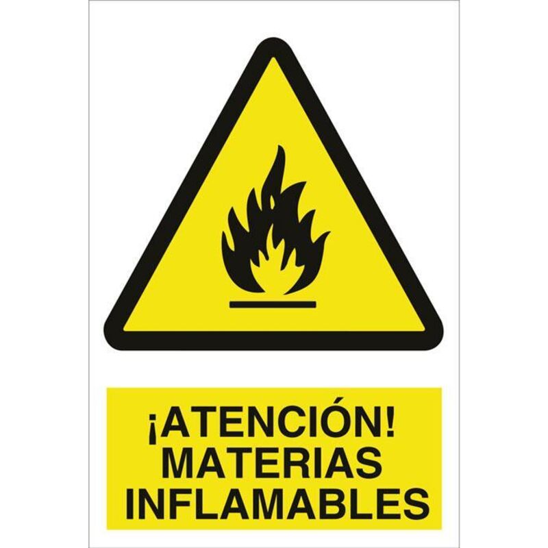 

PLIMPO señal poliestireno 420x297 ¡atención! materias inflamables