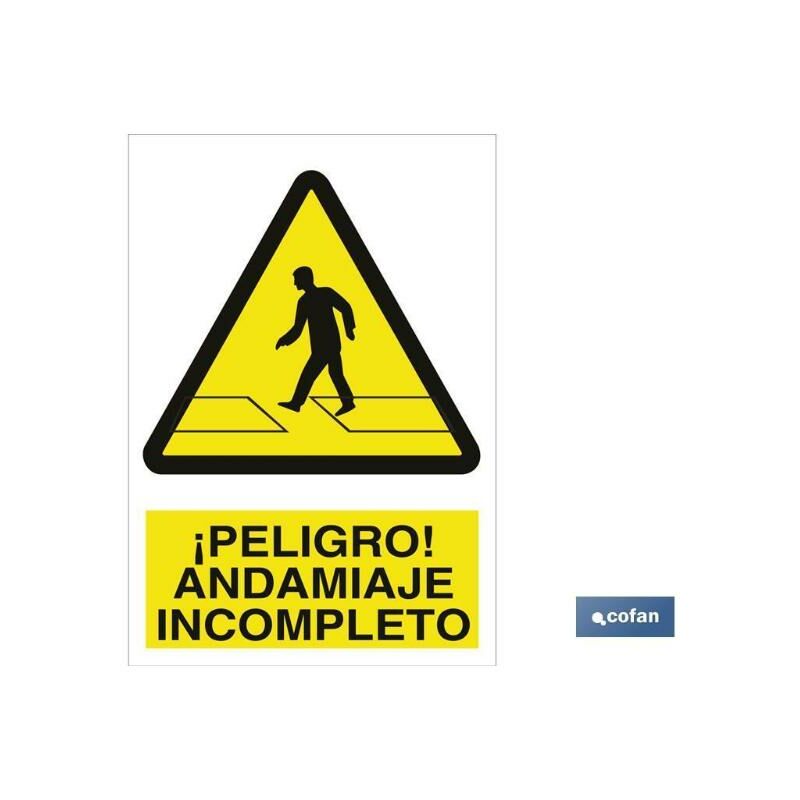 

PLIMPO señal poliestireno 420x297mm. ¡peligro! andamiaje incompleto