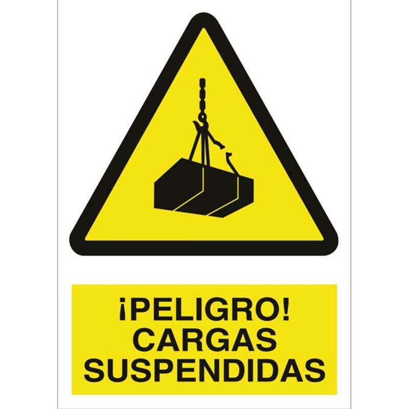

PLIMPO señal poliestireno 420x297mm. ¡peligro! cargas suspendidas