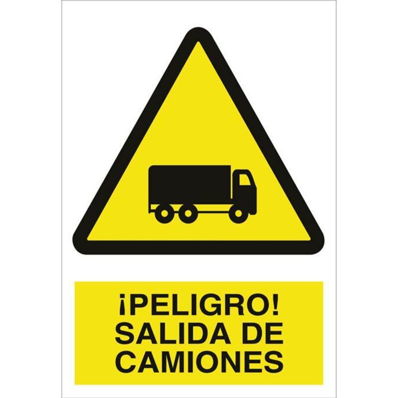 

PLIMPO señal poliestireno 420x297mm. ¡peligro! salida de camiones