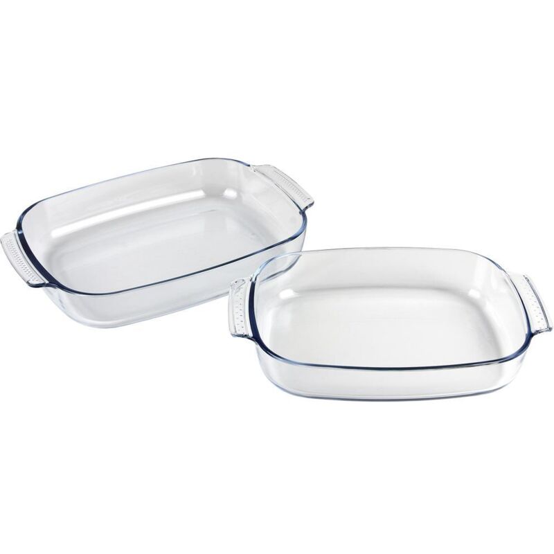 

PLIMPO set de 2 fuentes ovales de vidrio borosilicato modelo baritina 2700 ml - 3800 ml