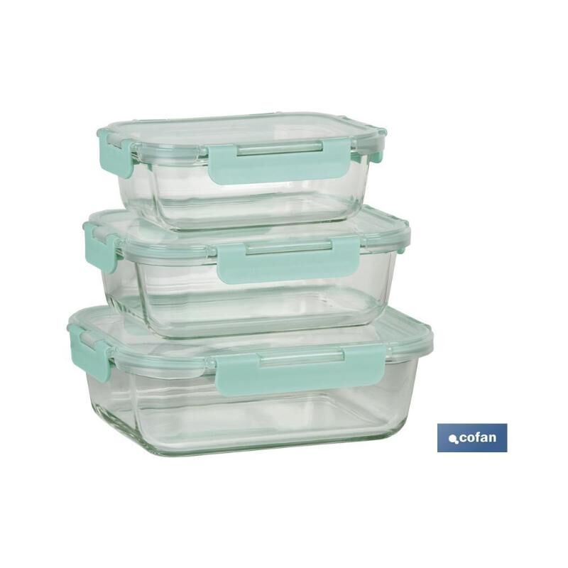 

PLIMPO set de 3 recipientes de borosilicato modelo agatha 640 ml -1040 ml-1520 ml