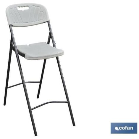 PLIMPO silla alta plegable blanca altura asiento 77cm - 2 uds caja 2 unid.