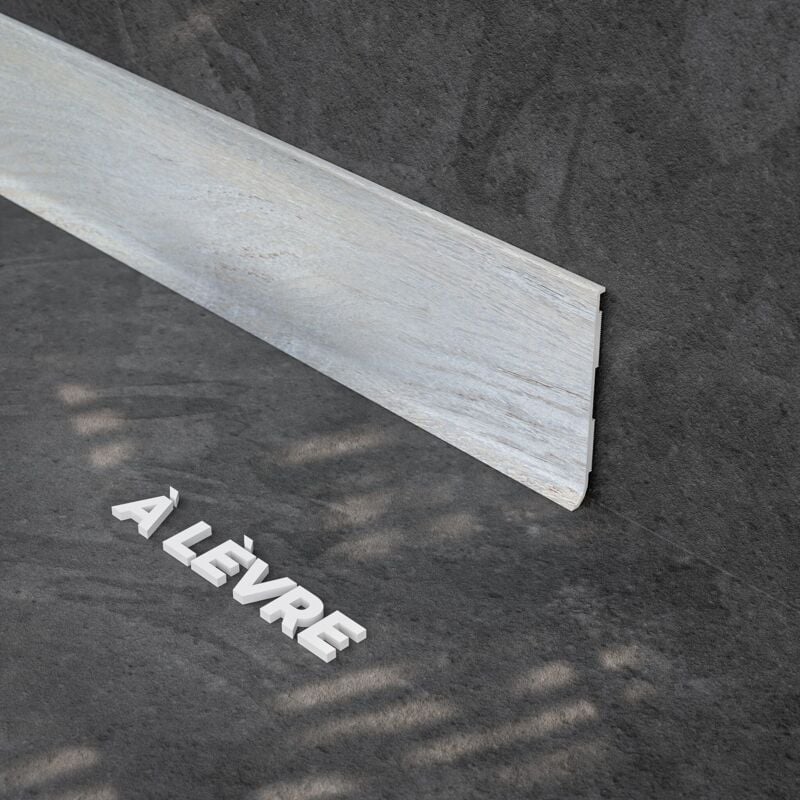 Mon Marché Déco - Plinthe à Lèvre pvc - Chêne Cendré - 1 m, à l'unité