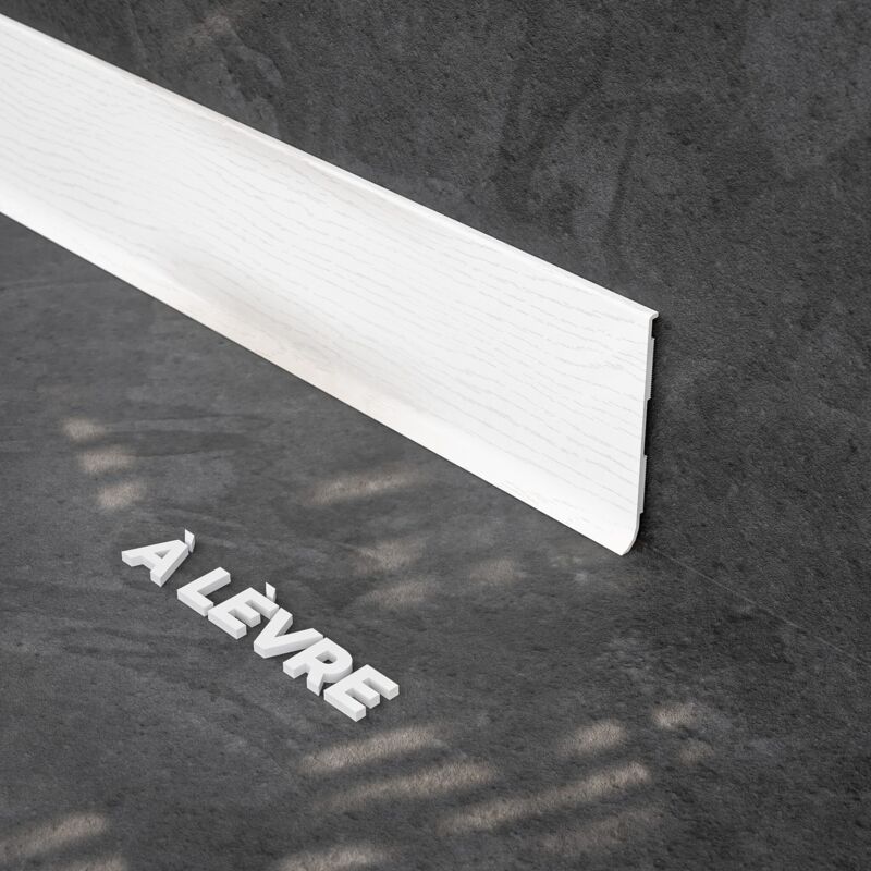 Mon Marché Déco - Plinthe à Lèvre pvc - Frêne blanc - 1 m