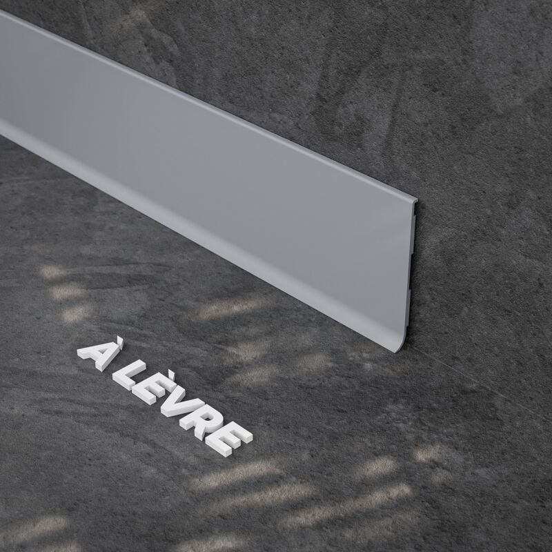 Mon Marché Déco - Plinthe à Lèvre pvc - Gris - 2 m, Lot de 5