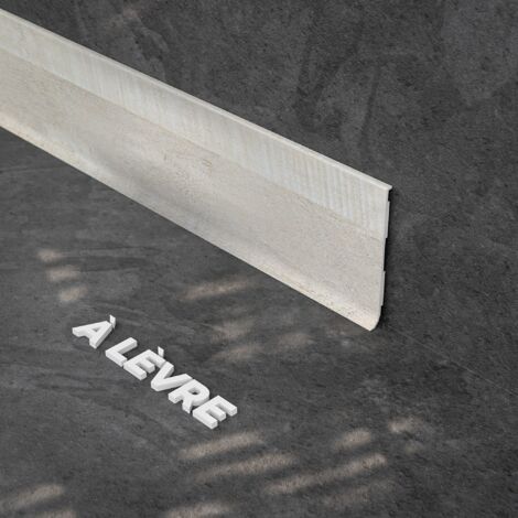 Plinthe à Lèvre PVC - Planche blanchie - 2 m, Lot de 5