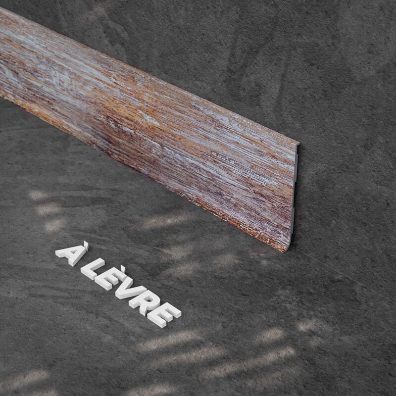 Mon Marché Déco - Plinthe à Lèvre pvc - Planche Vieillie - 1 m, à l'unité