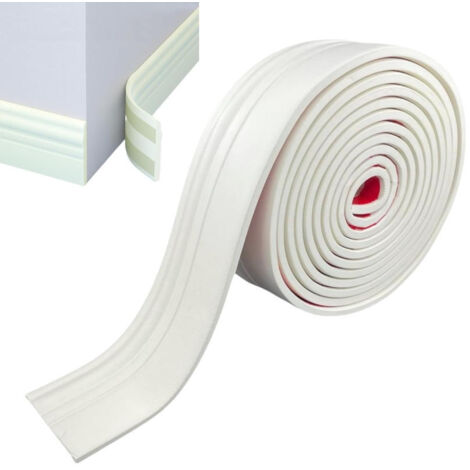 Plinthe auto-adhésive de couleur crème 10 cm × 2 m, bande de finition en PVC imperméable et résistante pour salon et chambre à coucher