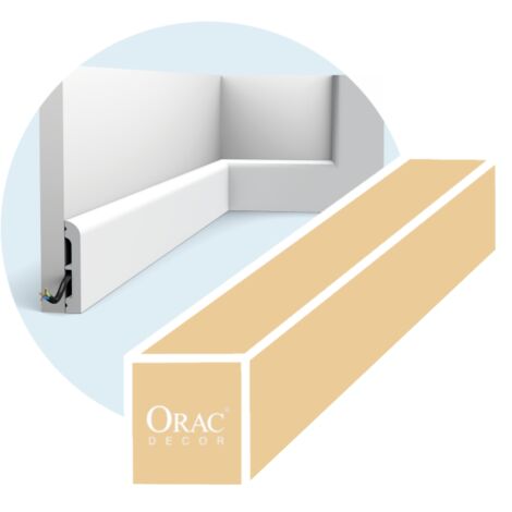 Plinthe blanc sécurité - Orac Decor - L200xp1.3xH7.5cm - Carton complet 68 mètres - SX183 RAL9003 - L 200 x H 7,5 x l 1,3 cm - ORAC DECOR