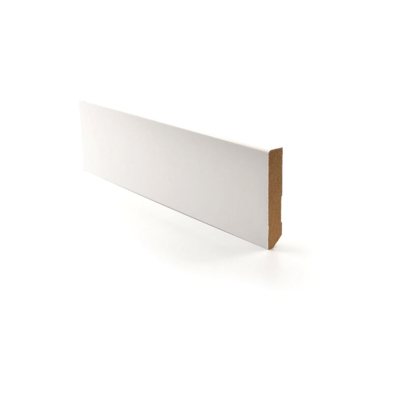 Plinthe blanche à peindre pour parquet contrecollé - 8 cm - Longueur 240 cm
