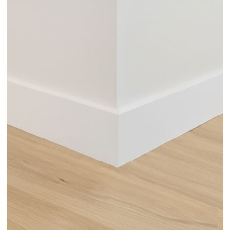 Plinthe blanche Select prête à peindre bord droit 80 mm x 2 Ml
