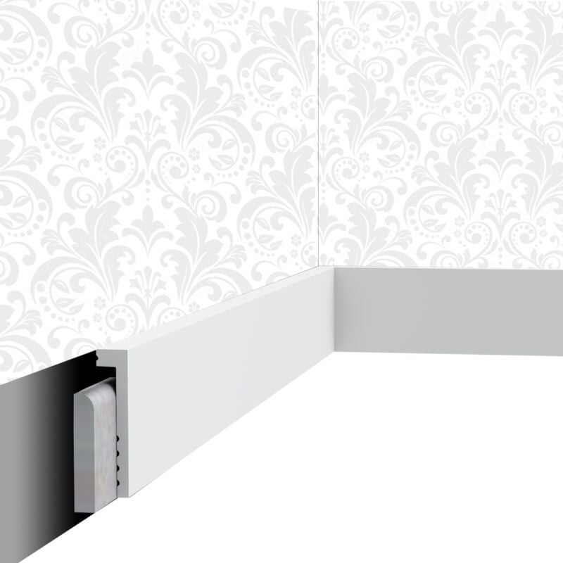 Plinthe décorative Cimaises et Plus P01 - 10x2,2x200cm (h x p x L) - moulure déc