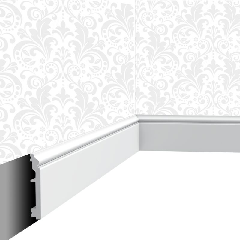 Plinthe décorative Cimaises et Plus P02 - 10 x1,6x200cm (h x p x L) - moulure dé