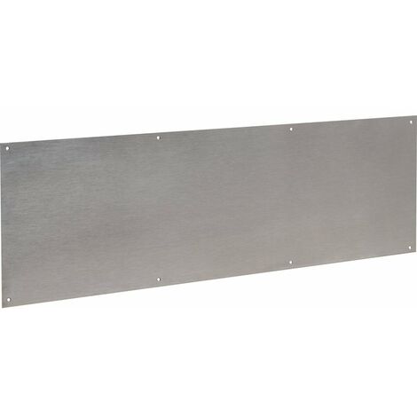 Plinthe de bas de porte Plate Inox satiné - Duval - 930x250 percée fraisée