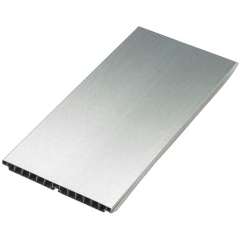 EVOTRADE Plinthe de Cuisine PVC Longeur 2,5m avec Accessoires Complets (2 Angles 90° + 1 Joint) Qualité Made in Italy (Couleur: Aluminium, H 150mm)