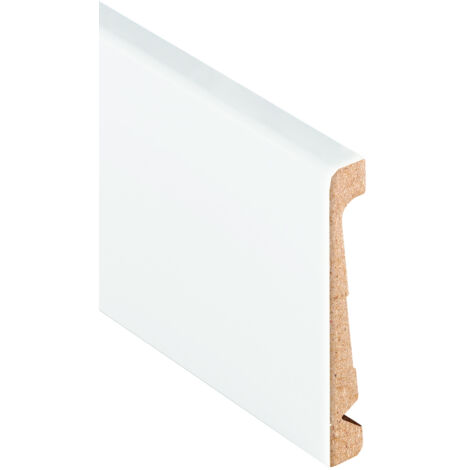 Plinthe de recouvrement 80mm – MDF blanc à peindre – Longueur 2m20 – Finition sans éclat – Pour espaces intérieurs – Romus