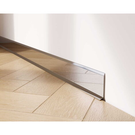 Plinthe décorative F en acier inoxydable pour mur et mur 6cm x 270cm - argent brillant