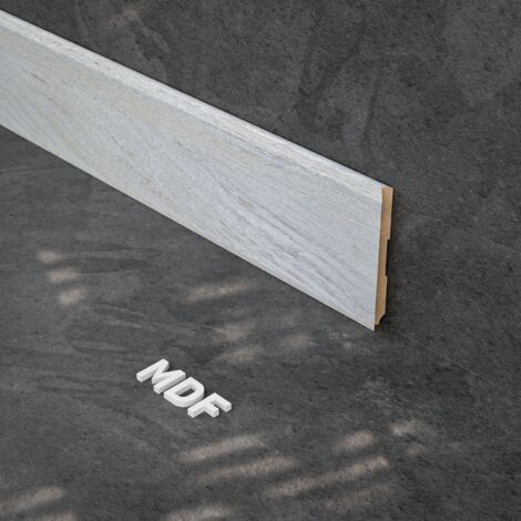 Plinthe MDF 2 m - Chêne Cendré - Lot de 5 - 100 x 10 mm