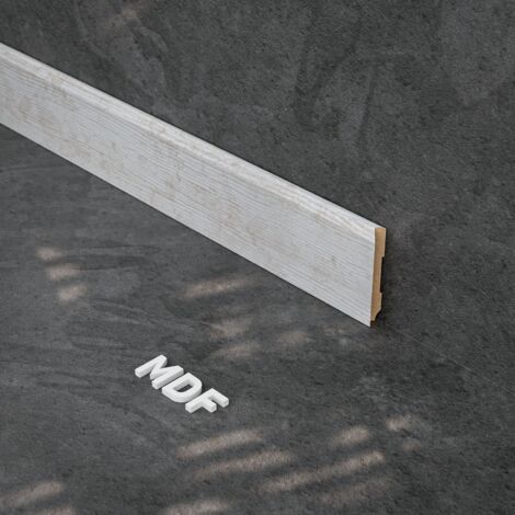 Plinthe MDF 2 m - Frêne Clair - Lot de 5 - 70 x 10 mm