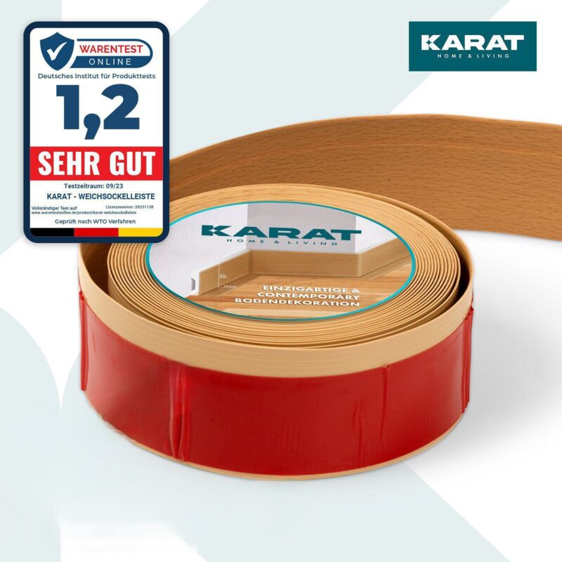 Plinthe Oslo 50 x 15 mm Hêtre clair Longueur: 25 mètres