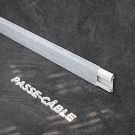Plinthe Passe-Câble PVC 50 mm - Chêne de Wallonie - 1 m, À l'unité