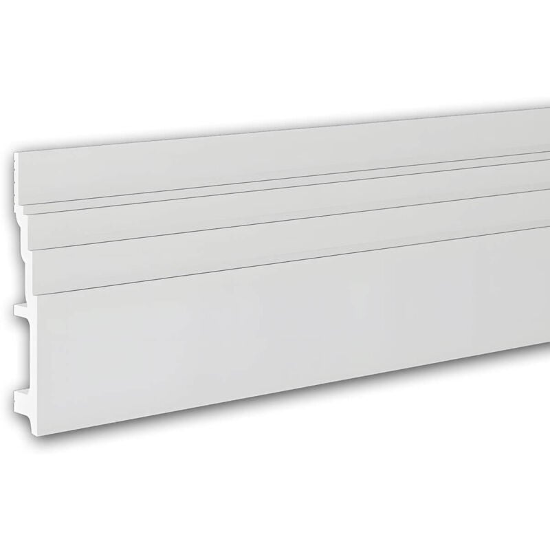 Plinthe Profhome 653802 Planchette Moulure en stuc Moulure décorative design moderne blanc 2 m