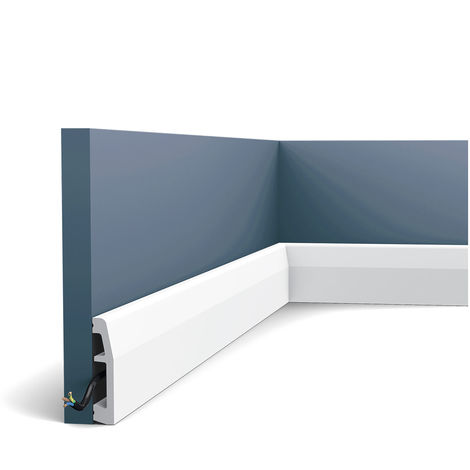 Pack de 4 mètres Plinthe minimaliste à l'angle peu marqué SX125 - 200x6,9x1,4 -