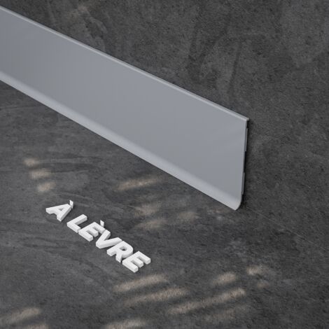 Plinthe rigide à lèvre PVC 100 mm - Gris - 2 m