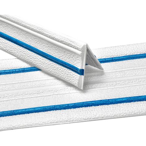 Plinthe souple autocollante, plinthe murale, moulure flexible, plinthe de finition, plinthe de finition, moulures de plafond, bordure murale (blanc avec ligne bleue)