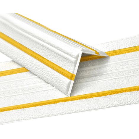 Plinthe souple autocollante pour mur, moulure flexible, plinthe de finition, plinthe de finition, moulures de plafond, bordure murale (blanc avec ligne dorée)