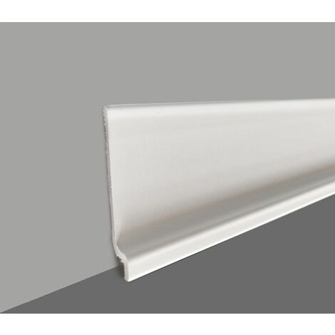 Plinthe souple en PVC, de grande qualité, Blanc, Gris clair, Gris foncé, ou Noir, hauteur 70 mm, longueur au choix