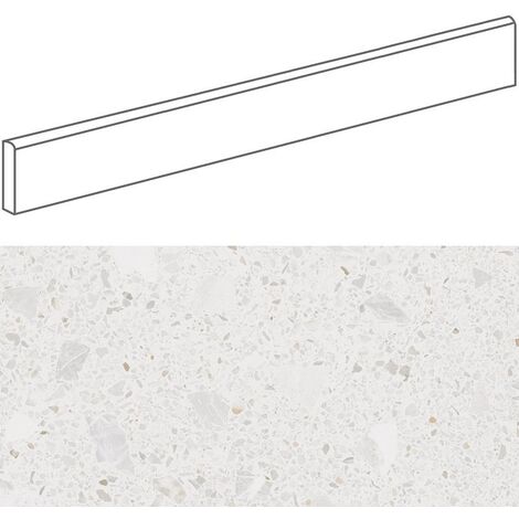 Plinthe style terrazzo granité blanc 9.4x80 cm MISCELA-R Nacar - 12ml