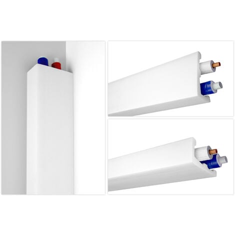 Plinthes d'angle Cache-rideaux 12x6cm XPS Styrofoam Profilé en L Habillage de tube, EK-1: 2 mètres / 1 bande, EK-1 - 60x120mm