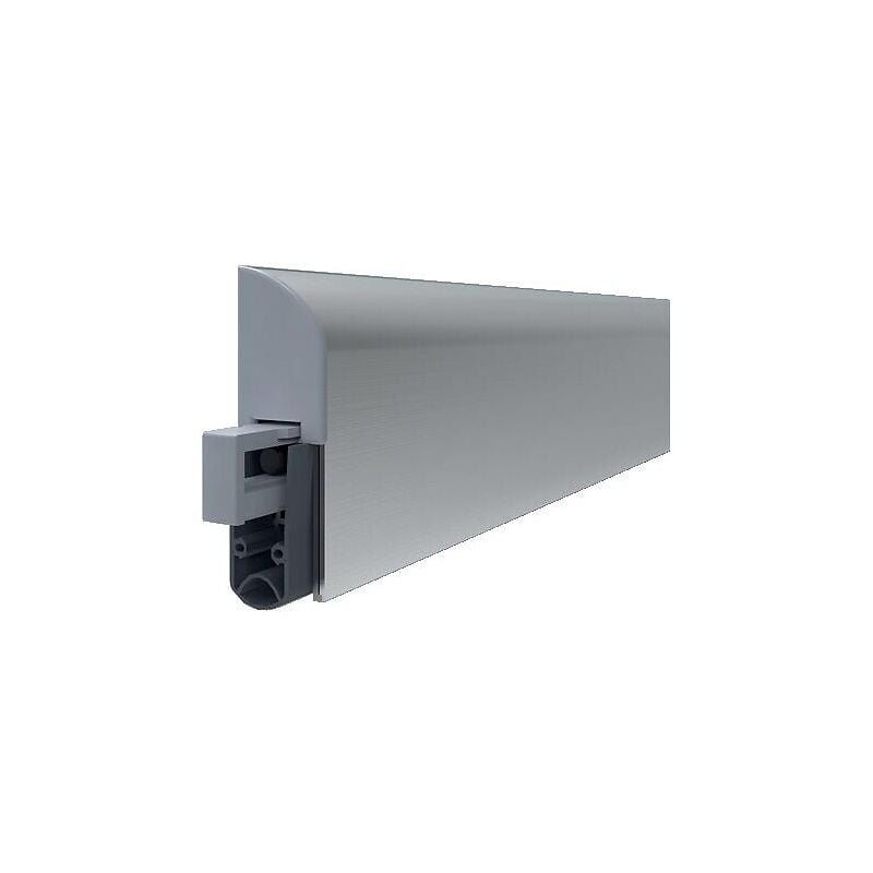 Plinthes L-15 fs pose en applique pour porte en bois et métal - longueur 730 mm finition argent Athmer