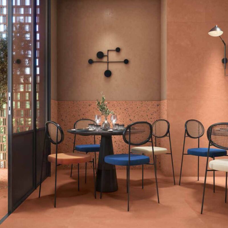 Carrelage grès cérame effet argile terra 60x30 cm Coral - Anti-dérapant - boîte de 1.08 m2 Gioia Materia