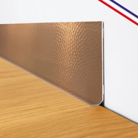 Plinthes PVC adhésives décoratives pour sol - Lot de 10 - 100x8 cm (10m) Marron - Cuivre Martelé