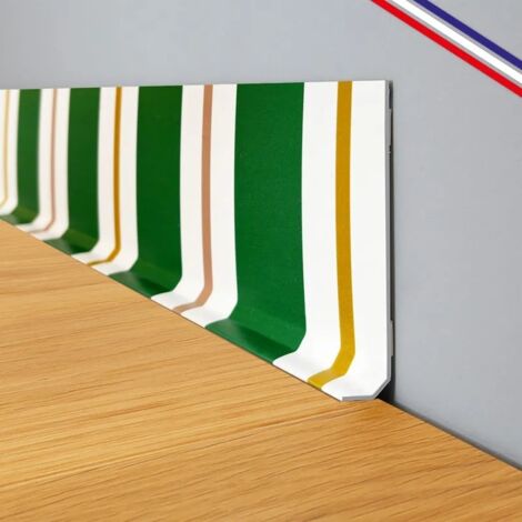 Plinthes PVC adhésives décoratives pour sol - Lot de 10 - 100x8 cm (10m) Vert - Aveiro