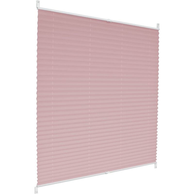 Ecd Germany - Store Plissé Klemmfix 55x200 cm, Rose, sans Perçage, Montage sur Le Cadre de Fenêtres/Portes, Translucide Opaque, Protection Contre Le