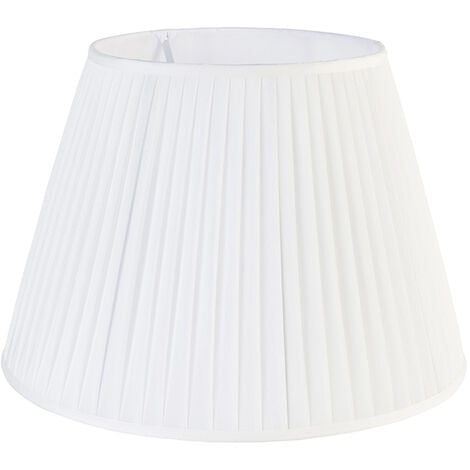 QAZQA Plissee-Lampenschirm Weiß Rund Abgeschrägt 45/27/30