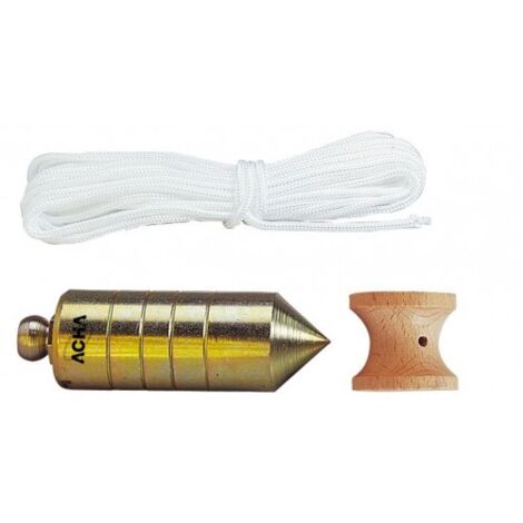 PLOMADA DE ACERO ZINCADA + NUEZ DIABOLO DE MADERA  700grs - ACHA
