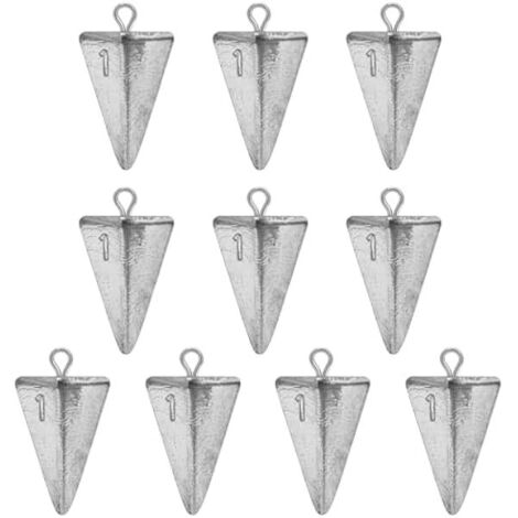Plomb De Pêche Pyramidal - 1 Oz 2 Oz 3 Oz 4 Oz 5 Oz - Pour Pêche En Mer Et En Eau Douce - Lot De 5