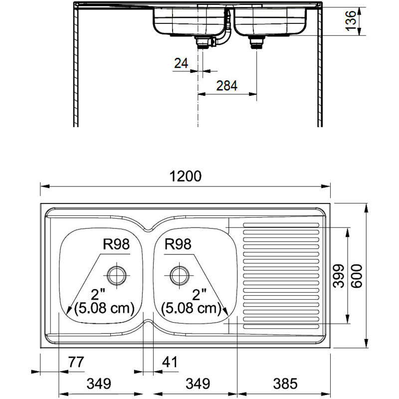 Franke - vier de cuisine man 721 - 1200 mm