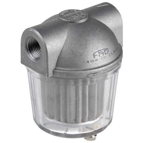 Plombservice – Filtre chauffage central inox 100µ – Raccords 1/4 – Bol plastique – Filtration efficace des impuretés