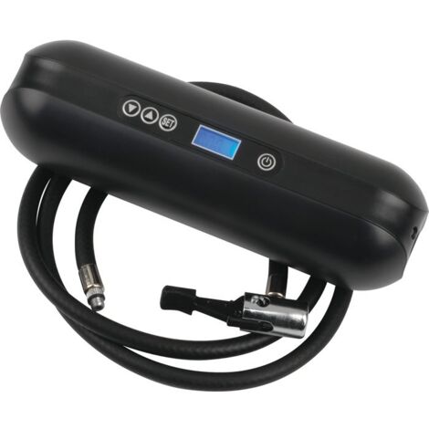 Plombservice – Gonfleur sur batterie pour vase d'expansion – Affichage digital – Arrêt automatique – Flexible 1m – Chargeur USB et allume-cigare