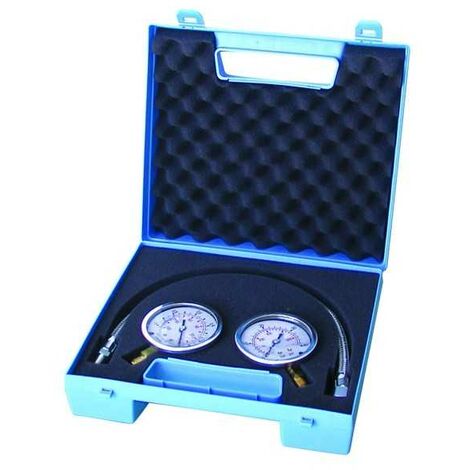 Plombservice – Manomètre chauffage central 0/40 bar – Flexible haute pression – Pour installations fioul – Coffret outils de réglage