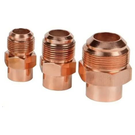 Plombservice – Raccord gaz 1/4'''' à souder – Acier cuivré haute résistance – Pour systèmes de plomberie – Dimensions 1/4'''' - 1/4'''' - FB-02
